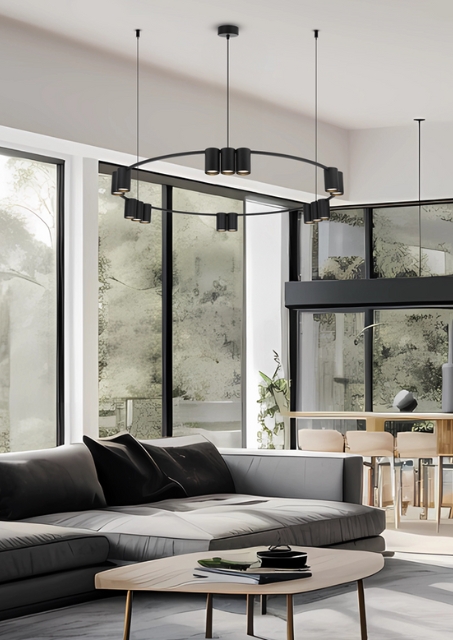 Okrągła duża lampa wisząca loft - K407-Tyos