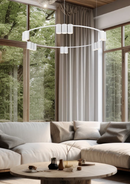 Okrągła duża lampa wisząca loft - E468-Verino