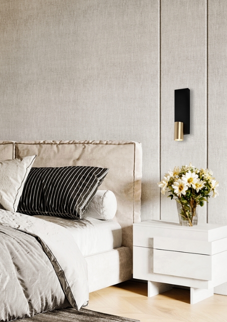 Czarno-złoty kinkiet loft - K408-Abea