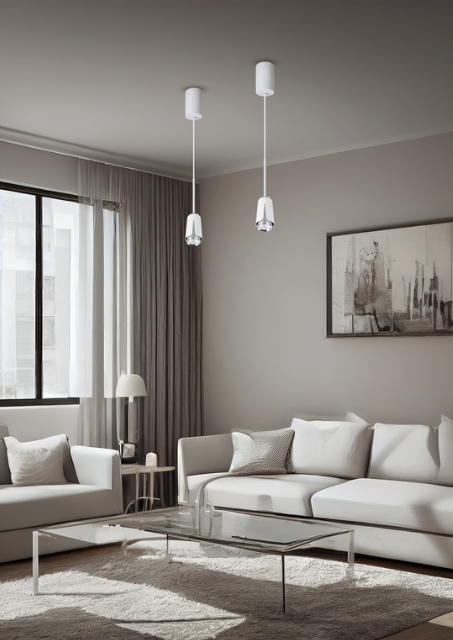 Nowoczesna biała lampa wisząca - K418-Alin