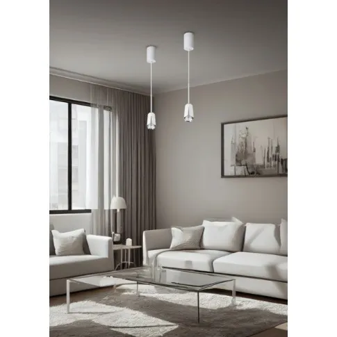 wizualizacja Industrialna biała lampa wisząca - K418-Fiosa