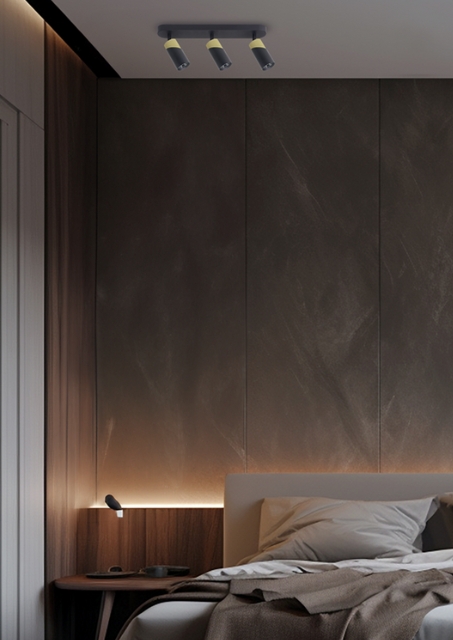 Czarno-złota lampa sufitowa loft - K422-Conway