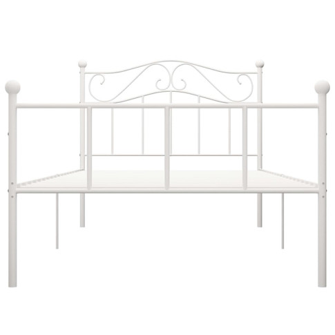 Białe łóżko metalowe Okla