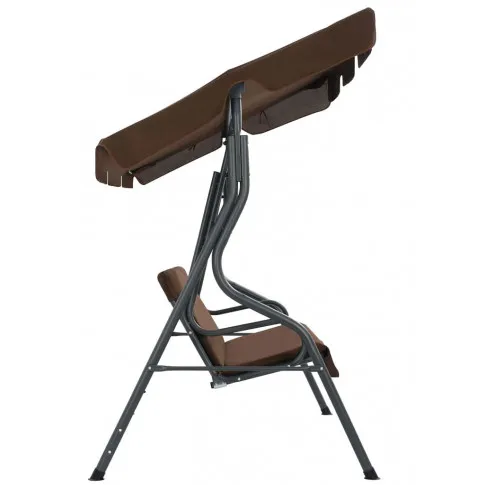 Metalowa brązowa huśtawka ogrodowa z daszkiem Julka