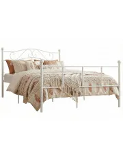 Białe industrialne łózko z metalu 120x200 cm - Fiosa w sklepie Edinos.pl