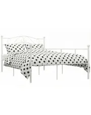 Białe minimalistyczne łóżko z metalu 140x200 cm - Fiosa w sklepie Edinos.pl