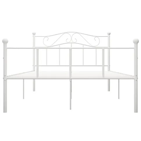 Białe łózko z metalu Okla