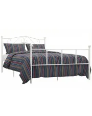 Białe metalowe łózko małżeńskie 180x200 cm - Fiosa w sklepie Edinos.pl