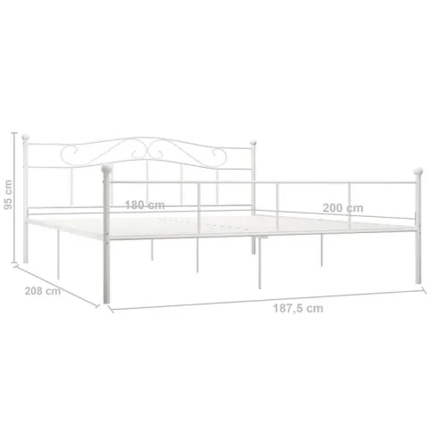Wymiary białego łózka Okla 180 cm