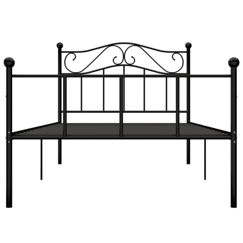 Czarne loftowe łóżko metalowe Okla