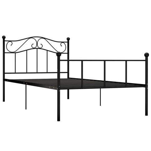 Czarne metalowe łóżko 90 x 200 cm Okla