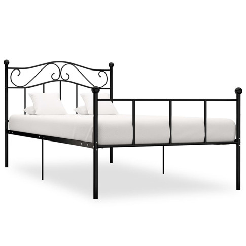 Minimalistyczne czarne łóżko Okla 