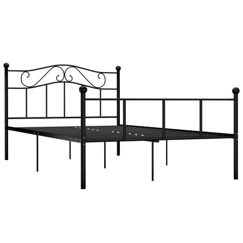 Czarne minimalistyczne łóżko Okla