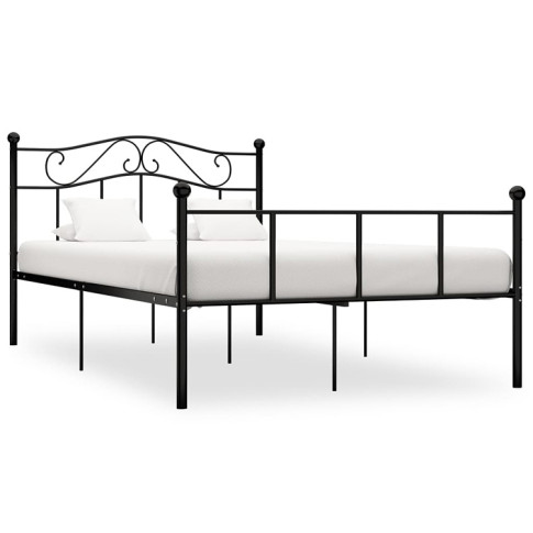 Czarne dwuosobowe łóżko Okla