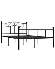 Czarne metalowe łóżko w stylu loft 200x200 cm - Okla