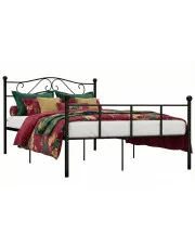 Czarne metalowe łóżko w stylu loft 200x200 cm - Fiosa w sklepie Edinos.pl