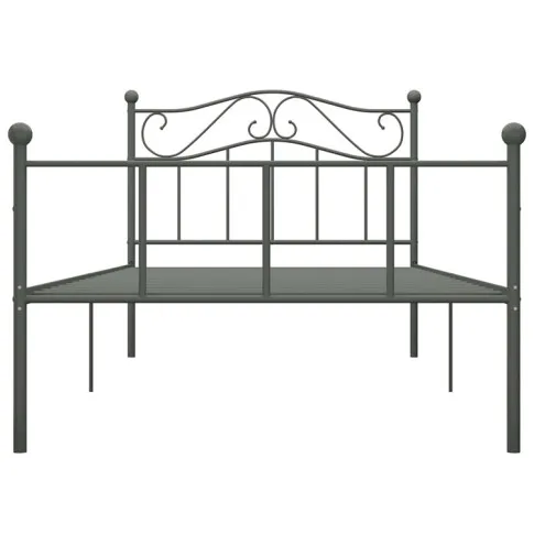 Szare łóżko metalowe Okla