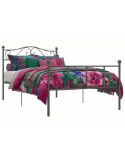 Szare metalowe łóżko w stylu industrialnym 90x200 cm - Fiosa w sklepie Edinos.pl