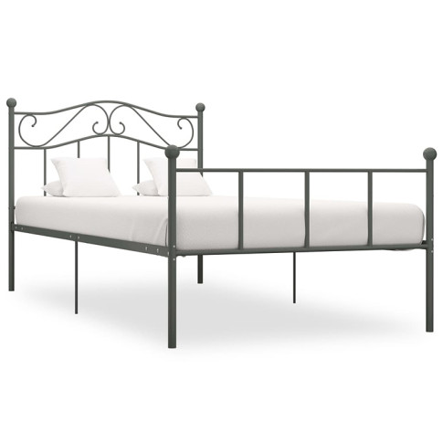 Szare łóżko z metalu Okla