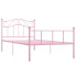 Różowe minimalistyczne łóżko z metalu 90x200 cm - Okla