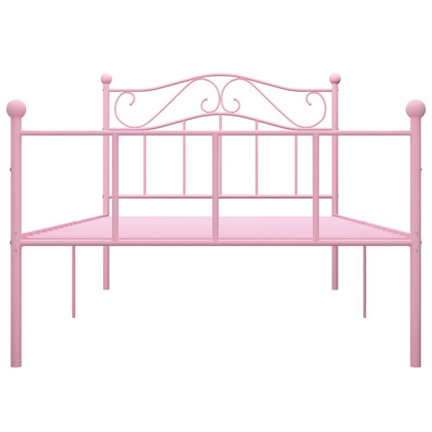 Różowe minimalistyczne łóżko Okla
