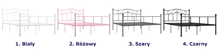 Kolory metalowego łóżka Fiosa