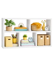 Biała półka regał wiszący 5-komorowy - Lendo w sklepie Edinos.pl