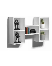 Biały minimalistyczny regał wiszący z półkami - Altra w sklepie Edinos.pl