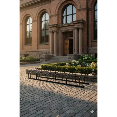 Czarny stojak na 6 rowerów typu miejskiego   Beline 7X