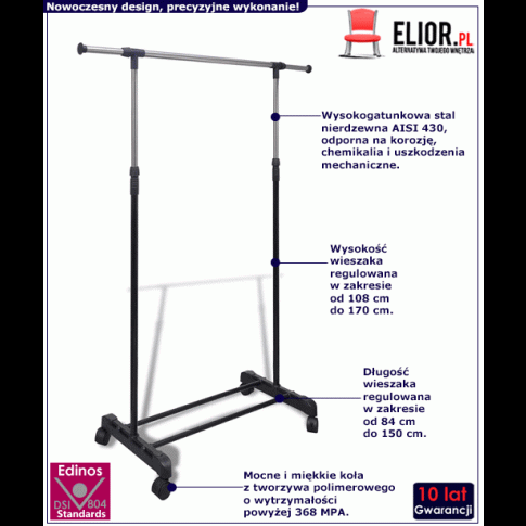 Fotografia Regulowany wieszak na kółkach - Fine 5X z kategorii Strona główna