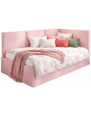 Różowy tapczan z oparciem Huzox - 4 rozmiary w sklepie Edinos.pl