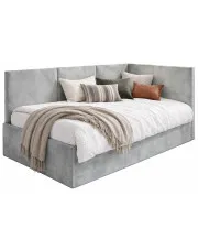 Popielaty tapczan typu L Huzox - 4 rozmiary w sklepie Edinos.pl