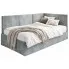 Szare łóżko tapicerowane z pojemnikiem Huzox