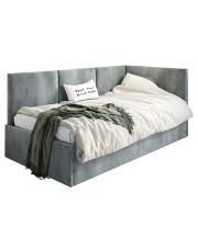 Szare łóżko tapicerowane z pojemnikiem Sorento - 3 rozmiary w sklepie Edinos.pl
