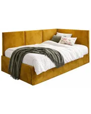 Musztardowy tapczan z oparciem Huzox - 4 rozmiary w sklepie Edinos.pl