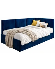 Granatowy tapczan z pojemnikiem Huzox - 4 rozmiary w sklepie Edinos.pl