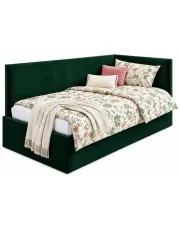 Zielone łóżko młodzieżowe z oparciem L Salma - 4 rozmiary w sklepie Edinos.pl