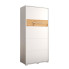 Łóżko rozkładane chowane w szafie z LED biały + dąb artisan - Oksor 3X 90x200