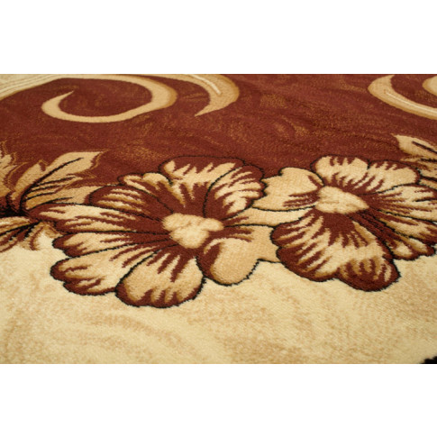 Beżowy dywan do salonu w kwiaty Koma 5X