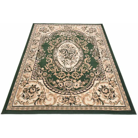 prostokatny zielony dywan z krótkim włoaisem ritual 9X