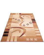 Prostokątny beżowy dywan w geometryczne wzory - Fendy 11X w sklepie Edinos.pl