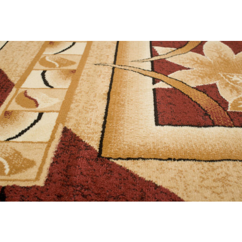 Prostokątny brązowy dywan w geometryczne wzory Fendy 3X