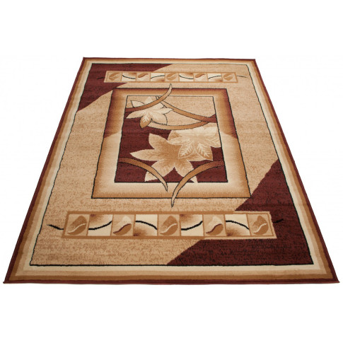 Brązowy dywan w geometryczne wzory Fendy 3X