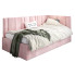 Różowe łóżko tapicerowane typu L Casini - 3 rozmiary