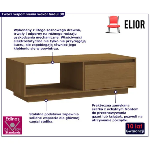 ława z uchylna szafka brazowa  Gadul 3X