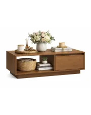 Nowoczesny stolik kawowy z uchylną szafką miodowy dąb - Kokarex 3X w sklepie Edinos.pl