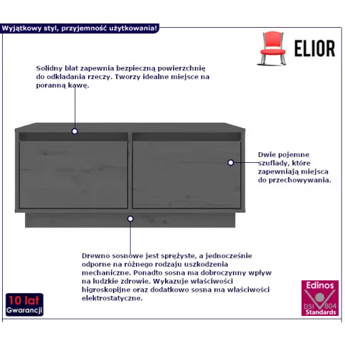 Lioren szary stolik kawowy