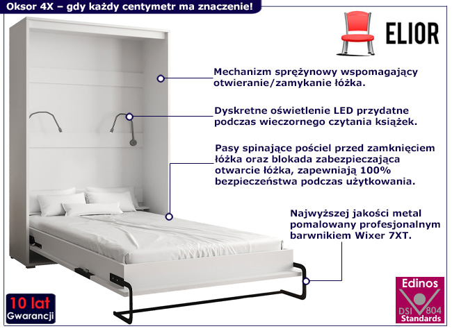 Pionowy półkotapczan Oksor 4X kolor biały+czarny