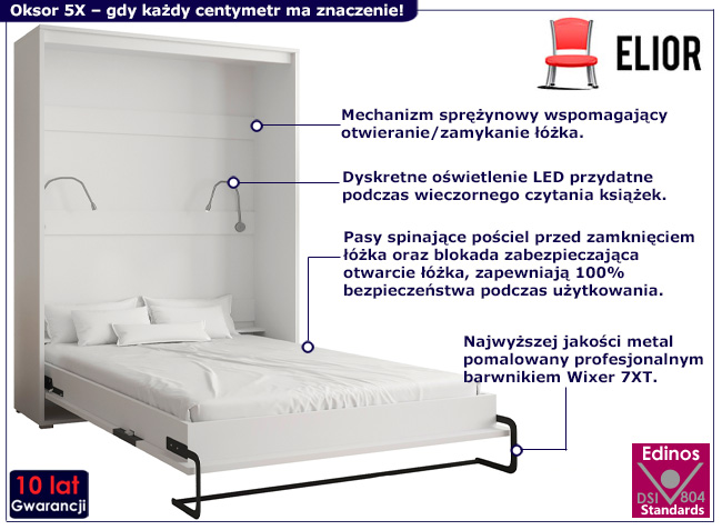 Pionowy półkotapczan Mirabel 5X kolor biały+czarny