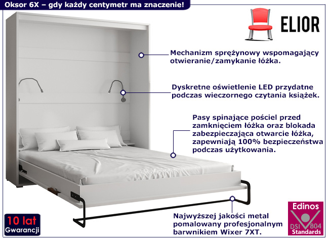 Pionowy półkotapczan Oksor 6X kolor biały+old style